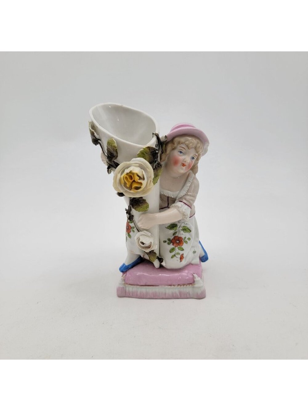 Vintage Conta & Boehme German Porcelain Girl Cornet Bud Vase